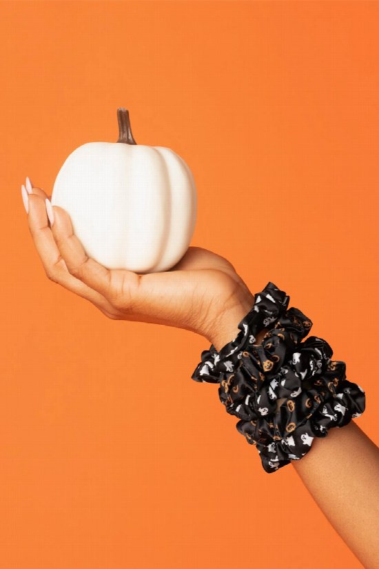 Hauntingly Happy Satin Scrunchies